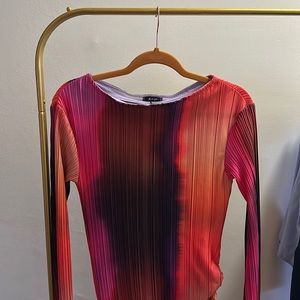 Vibrant Fitted Midi Dress.